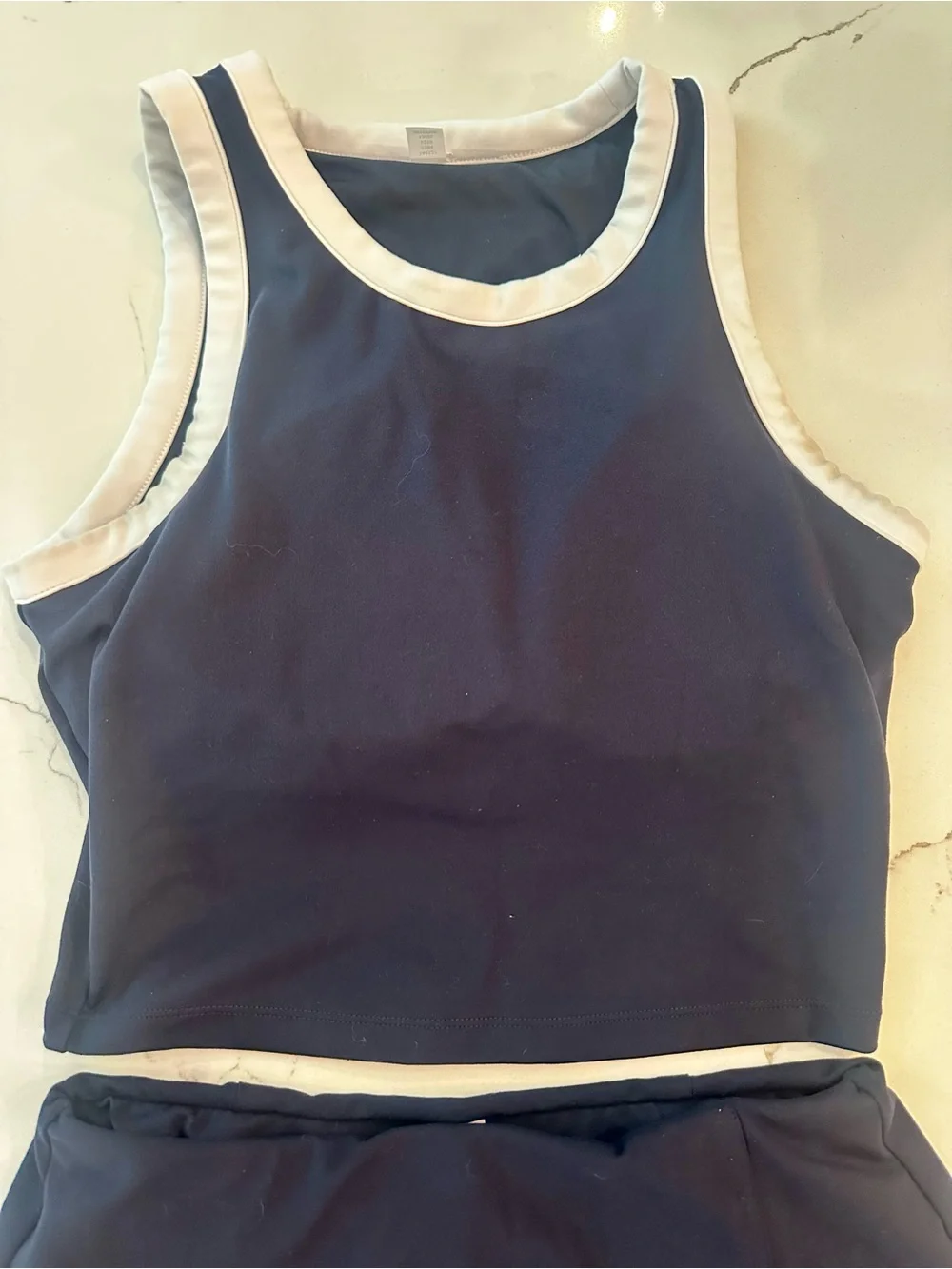 90 Degree by Reflex Matching Athleisure Set Small Skort & Built-In Bra Tank